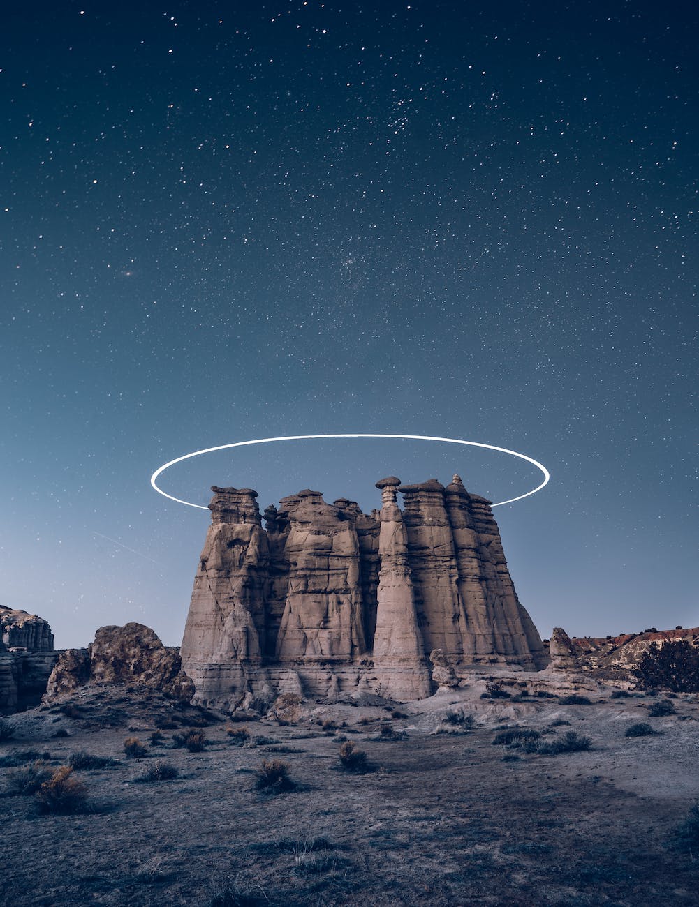 aerial photography of rock formation