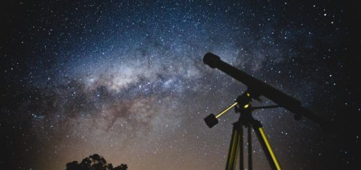 black telescope under blue and blacksky