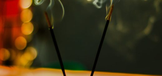 close up photograph of a lit incense