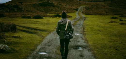 person standing in pathway