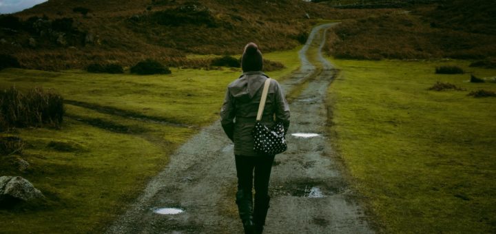 person standing in pathway