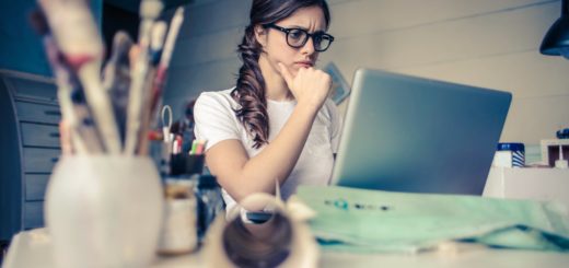 photo of a woman thinking