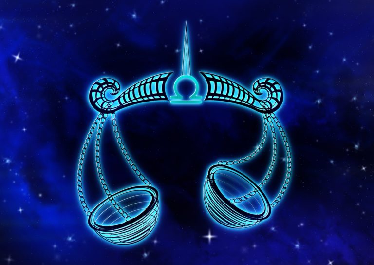 blue libra scale in zodiac and astrology