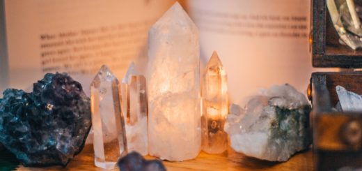 white and gray stone on brown wooden table