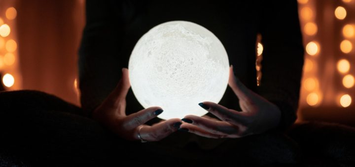 white moon on hands