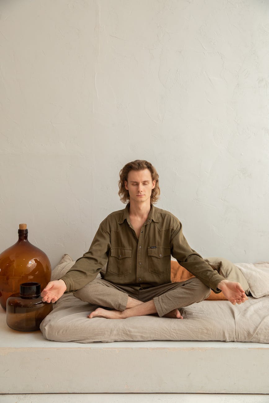 man practicing techniques of mindful meditation