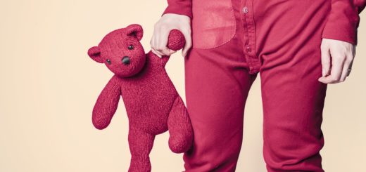 teddy bear, toy, red