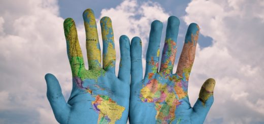 hands, world, map