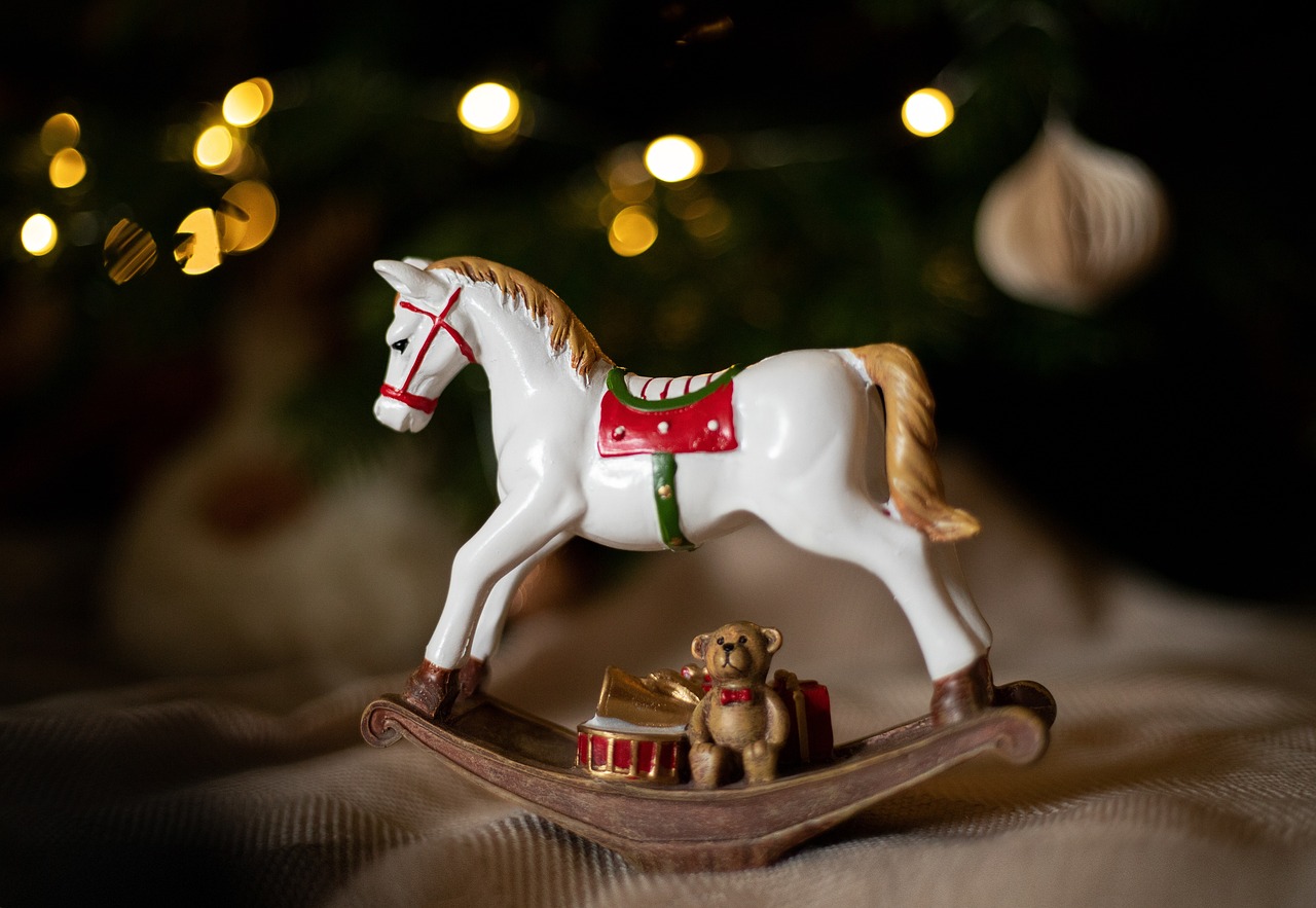 new year, rocking horse, christmas