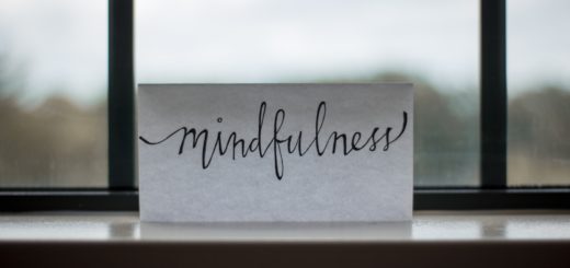 mindfulness printed paper near window