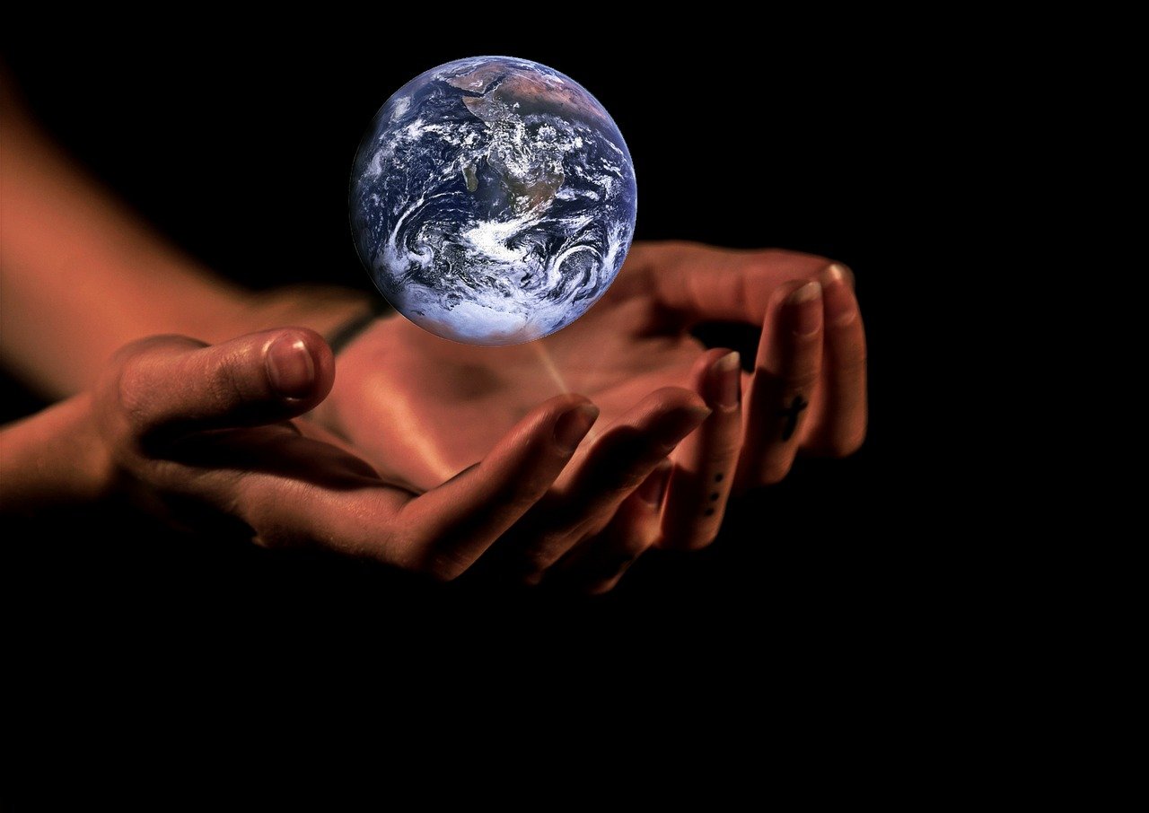 hands, globe, earth