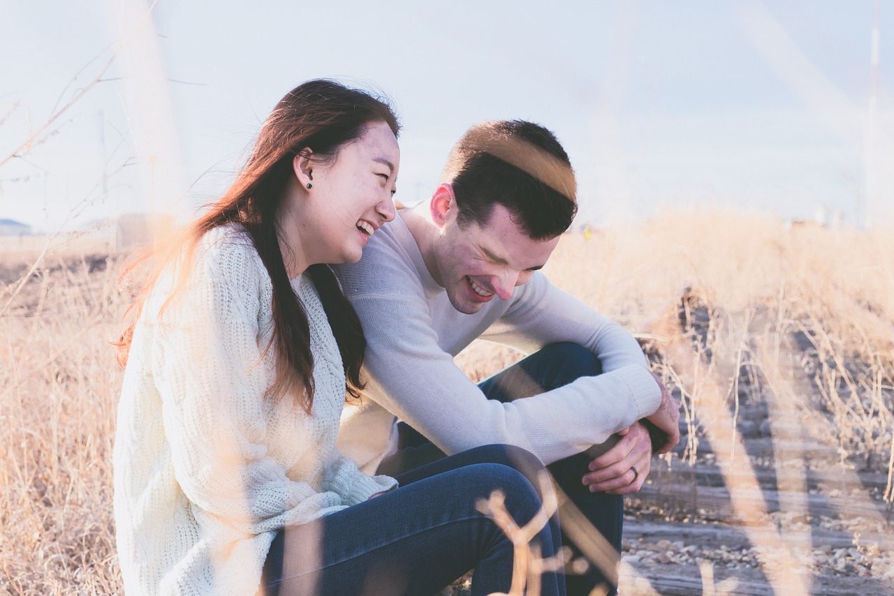 couple, happy, laughing