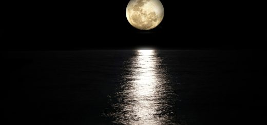 moon, full moon, sea