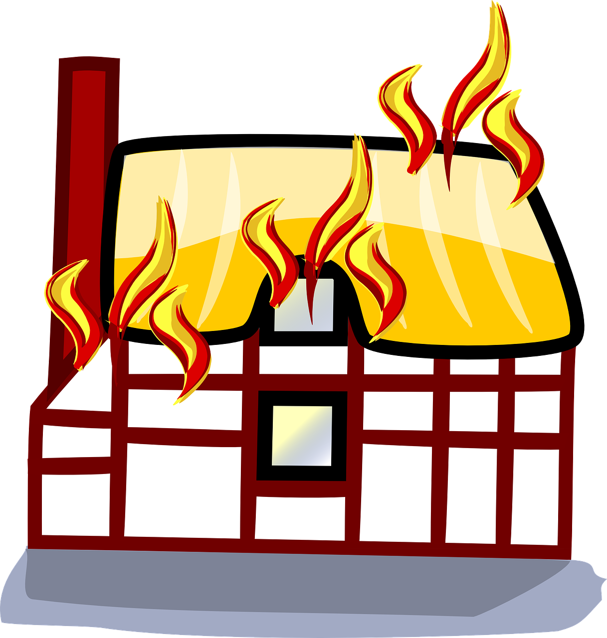 fire, building, house