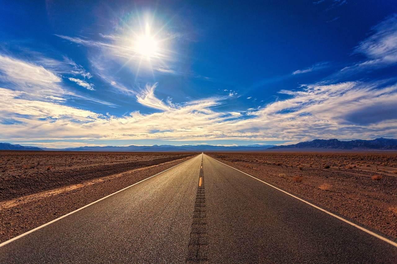 death valley, desert, highway