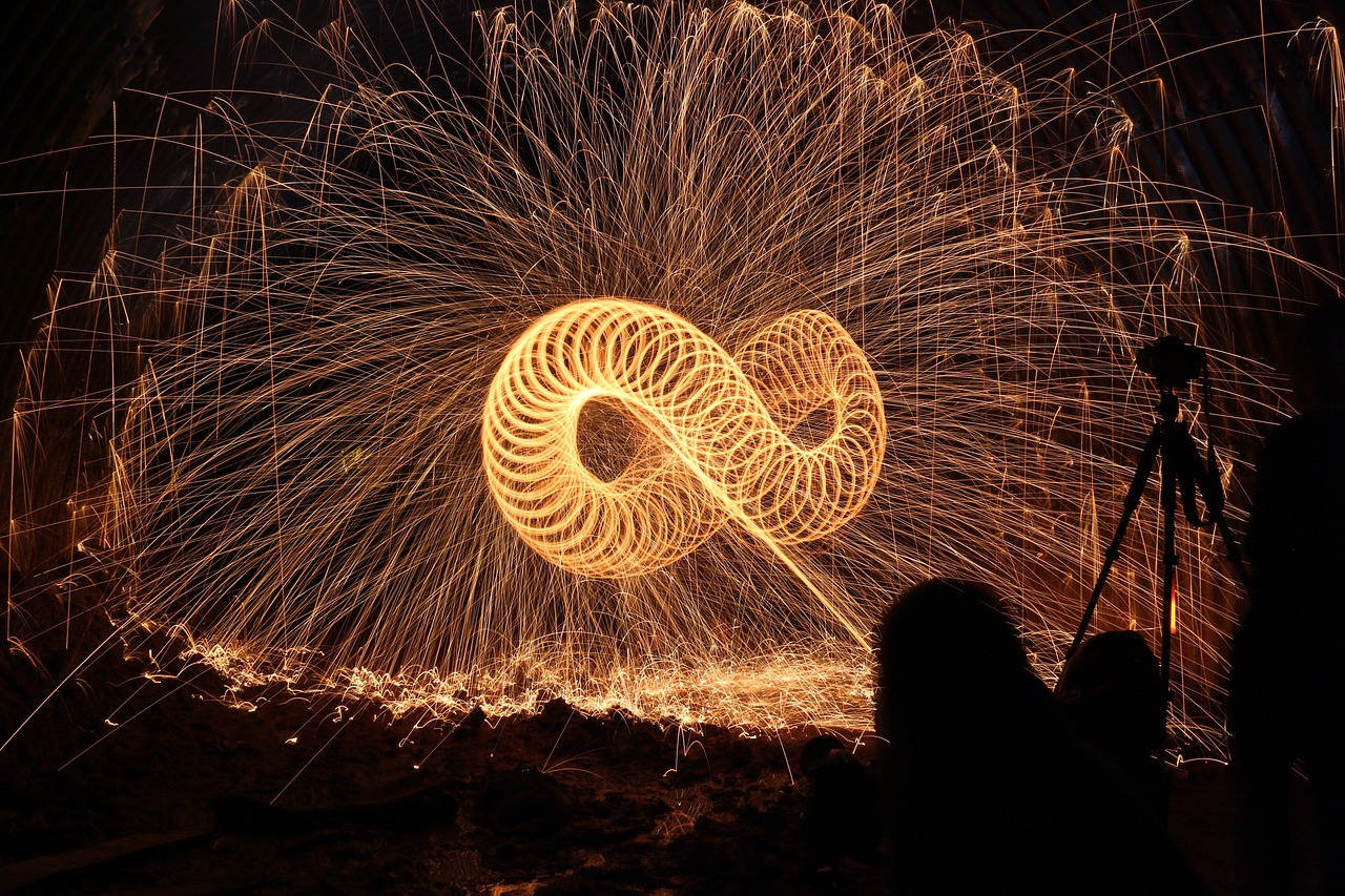 steelwool, fire, infinite