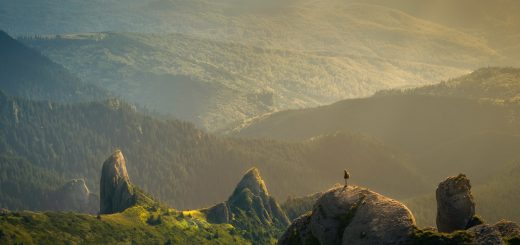 landscape photography of mountain hit by sun rays