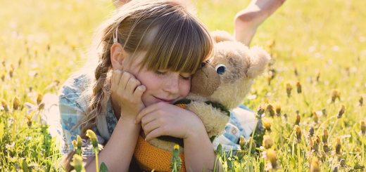 girl, teddy bear, snuggle