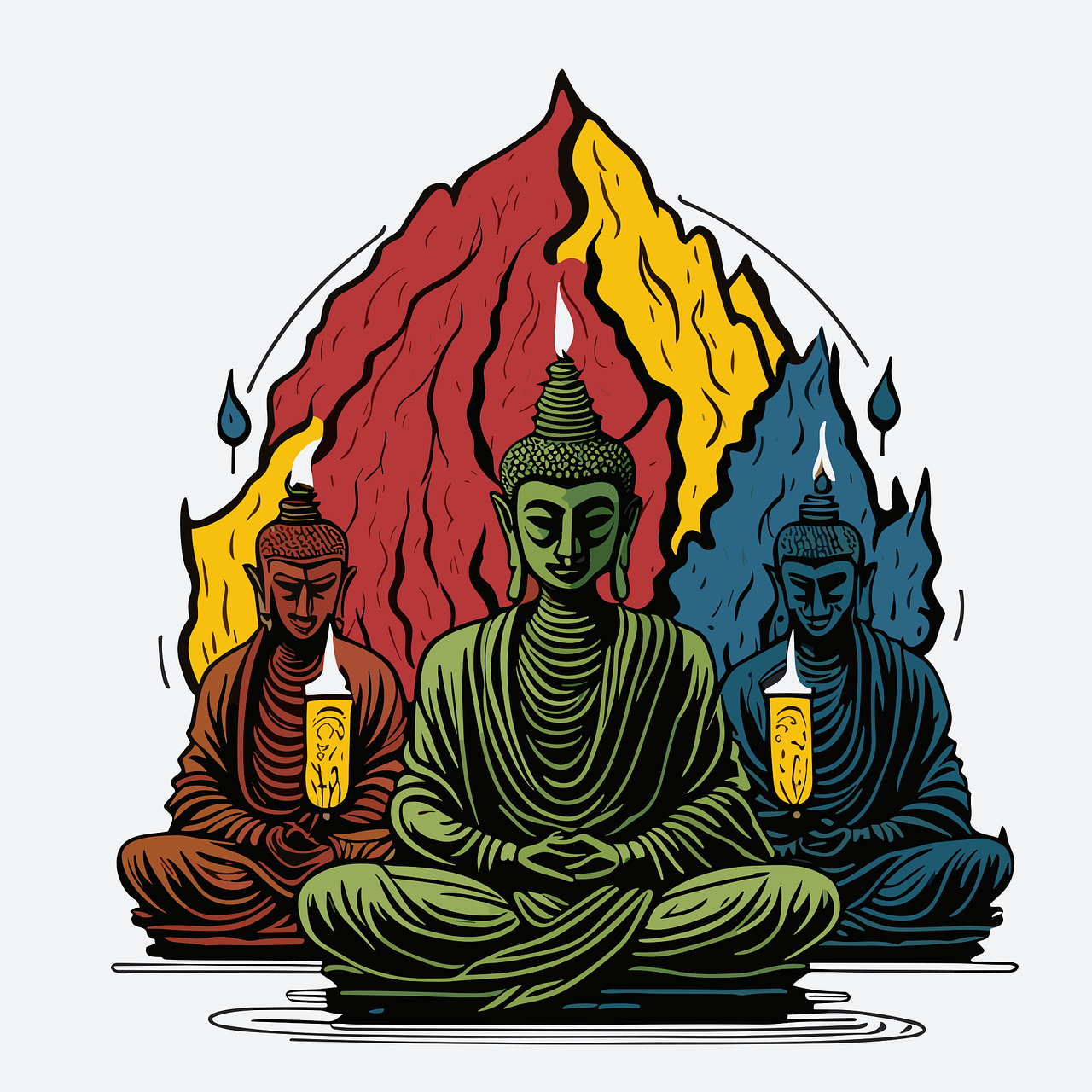 buddha, candle, meditation