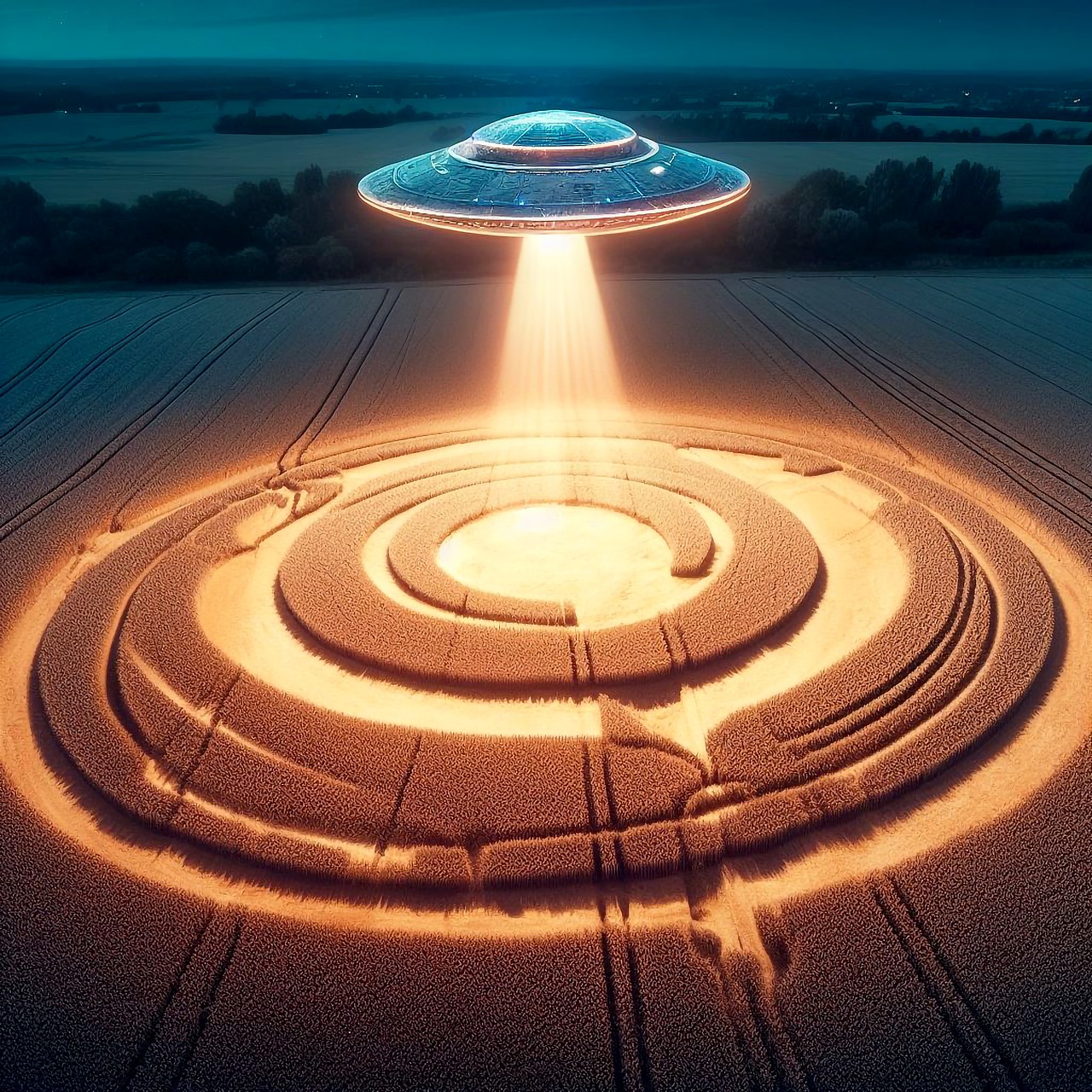 ufo, crop circle, wheat field