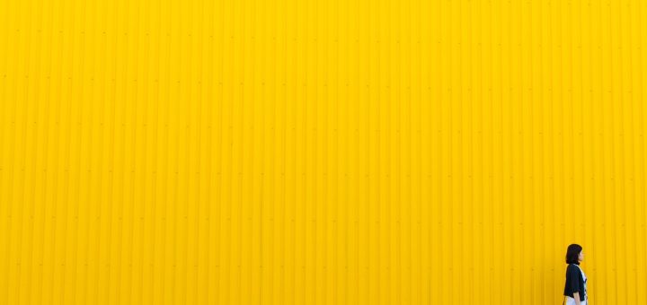 yellow, wall, girl