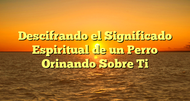 Descifrando el Significado Espiritual de un Perro Orinando Sobre Ti