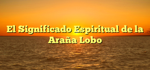 El Significado Espiritual de la Araña Lobo