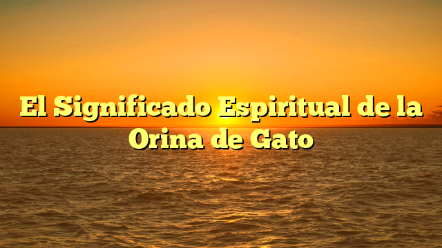 El Significado Espiritual de la Orina de Gato