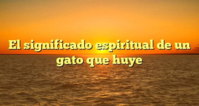 El significado espiritual de un gato que huye