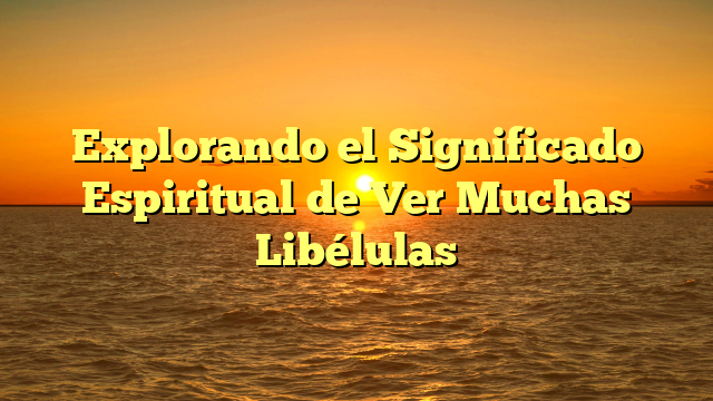 Explorando el Significado Espiritual de Ver Muchas Libélulas