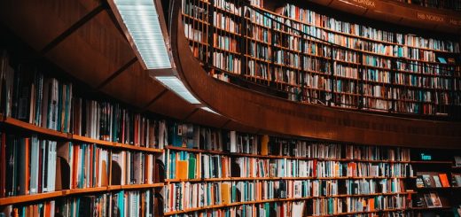 photo of brown wooden bookshelf