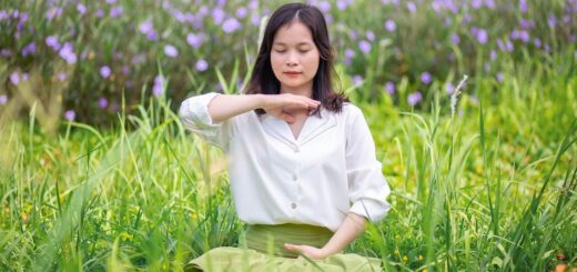 woman, meadow, grass, spiritual meditation ways