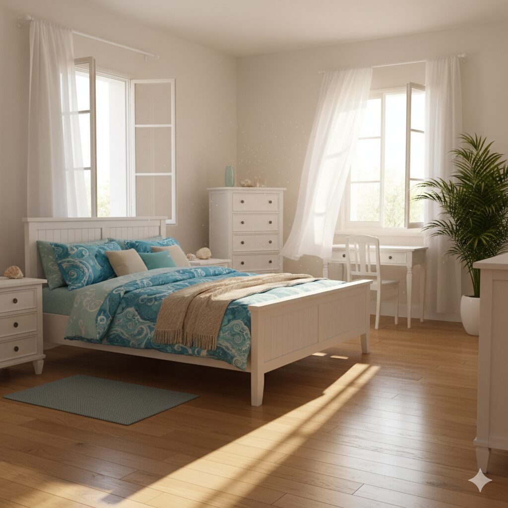 27 Coastal Bedroom Designs to Copy for a Beachy Vibe 12 27 Coastal Bedroom Designs to Copy for a Beachy Vibe