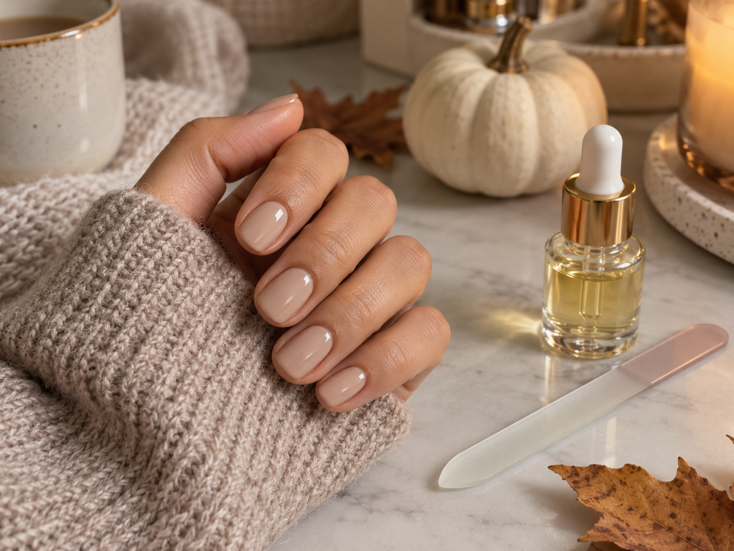 Neutral Fall Nails for Everyday Wear