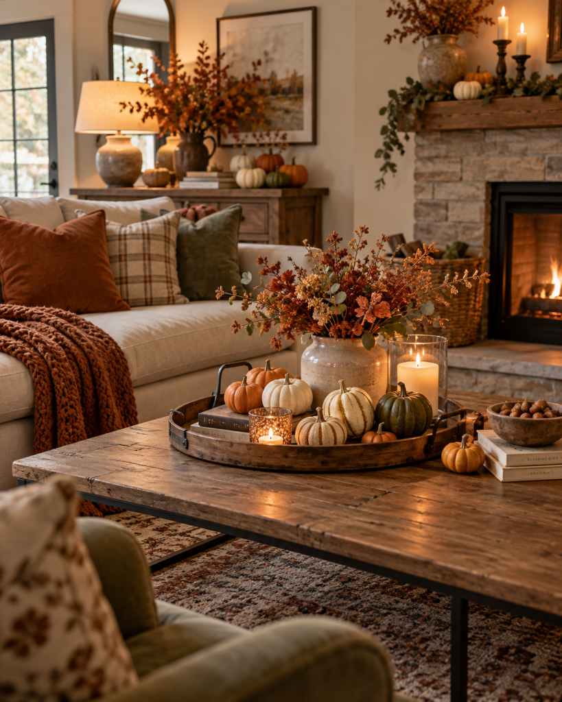 25 Cozy Fall Living Room Ideas for a Warm Home 12 25 Cozy Fall Living Room Ideas for a Warm Home