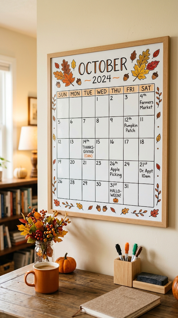 25 October Dry Erase Calendar Ideas for Fall Planning