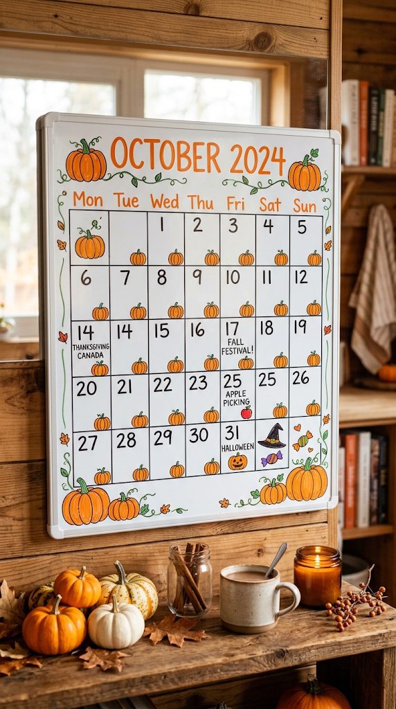 25 October Dry Erase Calendar Ideas for Fall Planning
