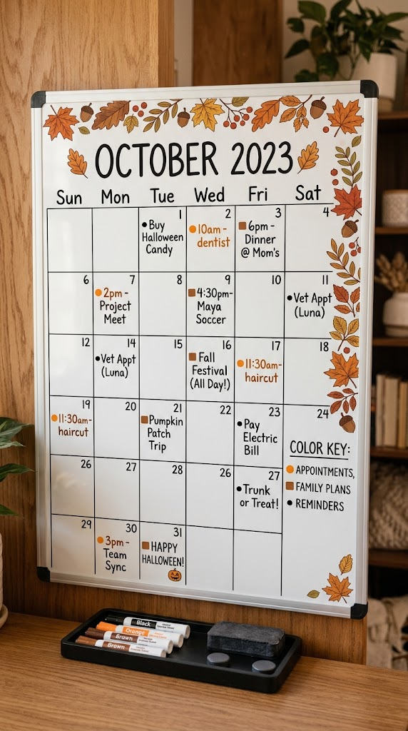 25 October Dry Erase Calendar Ideas for Fall Planning