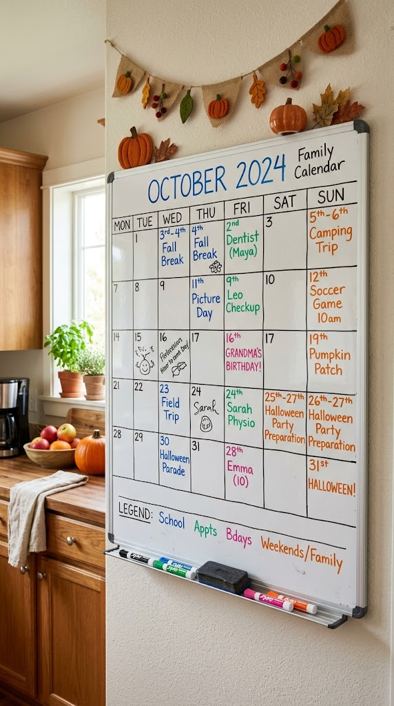 25 October Dry Erase Calendar Ideas for Fall Planning